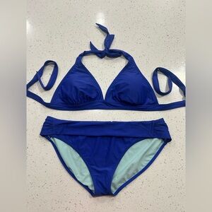 Prana Lahari D/DD Halter Bikini Top & Sirra Bottom XL - Cobalt EUC